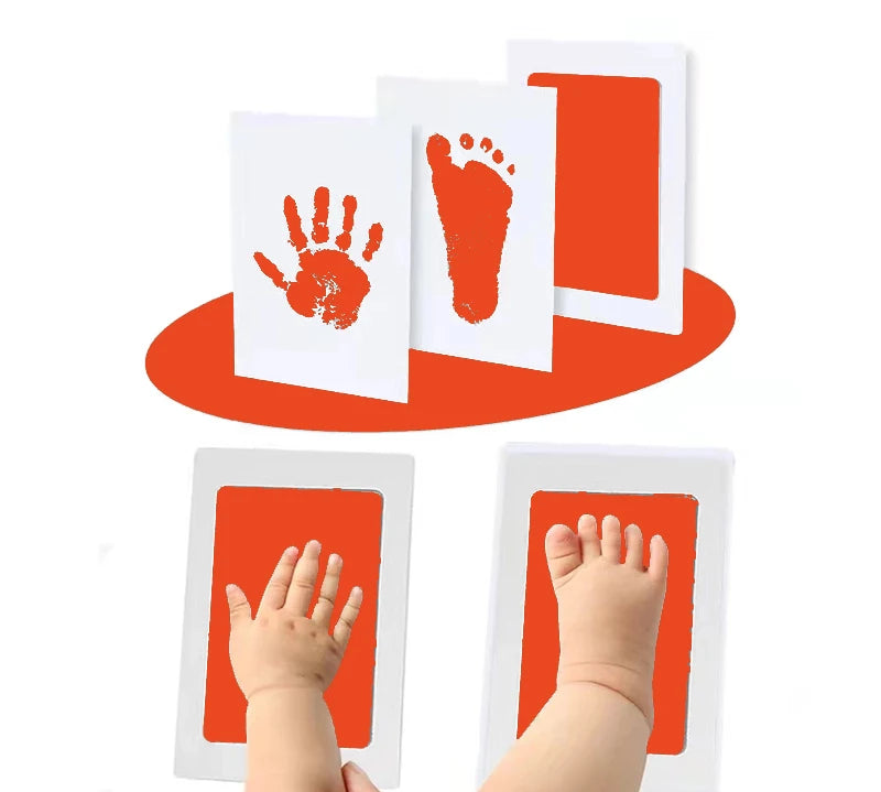 Newborn Baby DIY Hand And Footprint Kit Ink Pads Photo Frame Handprint Toddlers Souvenir Accessories Safe Clean Baby Shower Gift