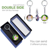 DIY Double Side Photo Custom Keychain Personalized Keyrings Customized Glass Cabochon Family Lovers Baby metal Key chain Gifts