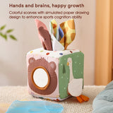 Baby Montessori Toy cotton Magic Tissue Box Finger Exercising Busy Board Game Educational Toy Soft Rattle Game Cloth Book Gift