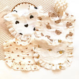 Newborn Bibs Infant Burp Cloths Baby Stuff Feeding Drool Bandana Saliva Towel Toddler Ruffle Floral Bib Baby Accessories