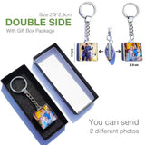 DIY Double Side Photo Custom Keychain Personalized Keyrings Customized Glass Cabochon Family Lovers Baby metal Key chain Gifts