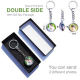 DIY Double Side Photo Custom Keychain Personalized Keyrings Customized Glass Cabochon Family Lovers Baby metal Key chain Gifts