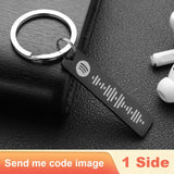 Personalized Spotify Code Keychain Engraved Name Song Music Keyring Scannable Song Key Ring Chain Holder Gift for Couple P040