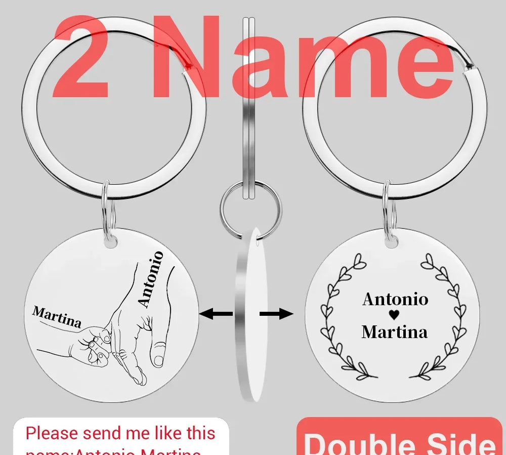 Personalized Keychain Love Gifts Customized Name Father's Mother's Day Papa Mom Key Chains Rings For Daddy Car Key Pendant