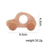 Baby Wooden Toys Beech Wood Car Blocks Cartoon Van Educational Montessori Toys Children Baby Teething Newborn Birthday Gift