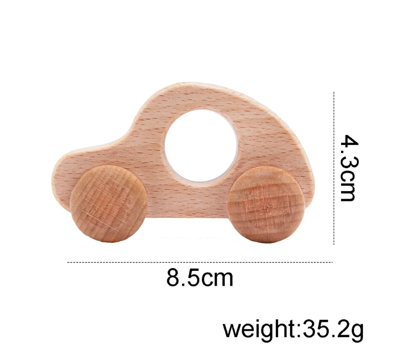 Baby Wooden Toys Beech Wood Car Blocks Cartoon Van Educational Montessori Toys Children Baby Teething Newborn Birthday Gift