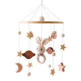 Baby Crib Mobile Wooden Bed Bell Rattle Toy Soft Felt Hot Air Balloon Wind Chime Pendant Newborn Comfort Bed Bell Toys Baby Gift