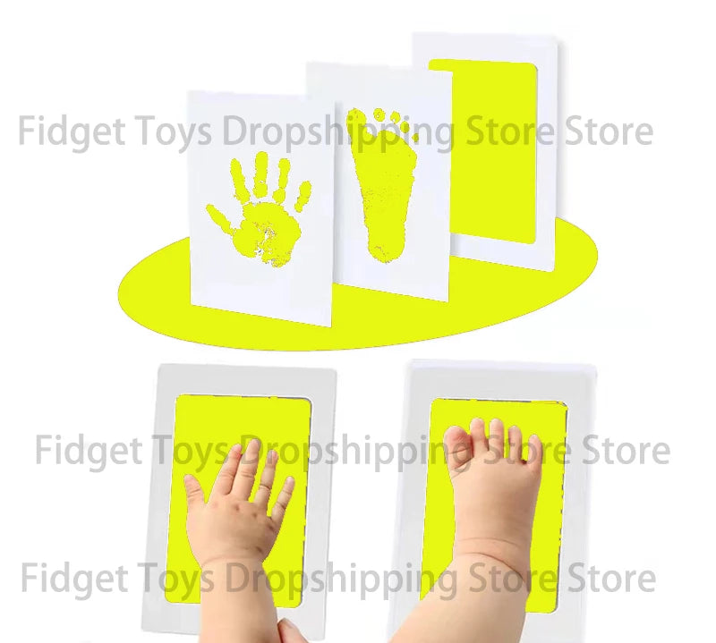 Newborn Baby DIY Hand And Footprint Kit Ink Pads Photo Frame Handprint Toddlers Souvenir Accessories Safe Clean Baby Shower Gift