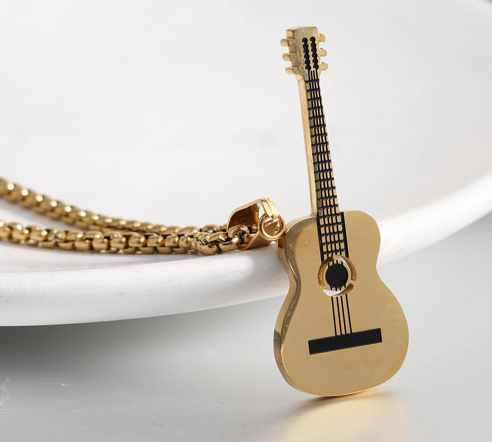 VQYSKO Personalized Electric Guitar Charm Necklace Music Jewelry  Player Gifts Lover & Teacher Best Friend