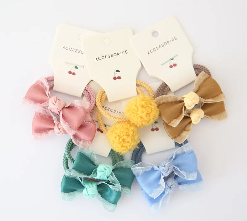 Baby Hair Band Girls Ties Bows Elastic Rubber Band Scrunchies Elastique Cheveux Fille Haar Kids Hair Accessories For Children