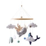 Baby Crib Mobile Wooden Bed Bell Rattle Toy Soft Felt Hot Air Balloon Wind Chime Pendant Newborn Comfort Bed Bell Toys Baby Gift