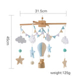 Let's Make Wooden Baby Rattles Soft Felt Cartoon Bear Cloudy Star Moon Hanging Bed Bell Mobile Crib Montessori Education Toys