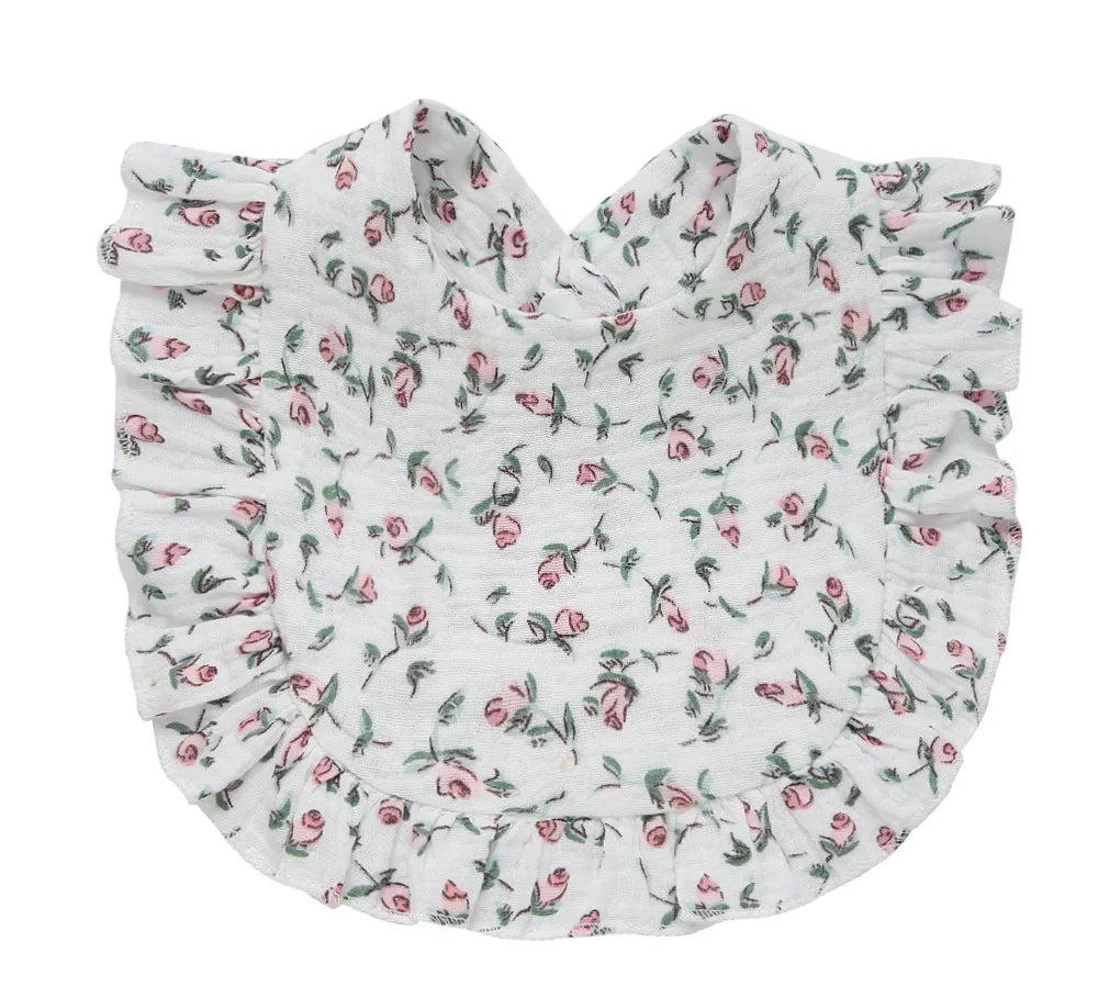 Newborn Bibs Infant Burp Cloths Baby Stuff Feeding Drool Bandana Saliva Towel Toddler Ruffle Floral Bib Baby Accessories