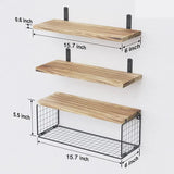 Wall Shelves Floating Mounted Wooden Storage Rack Kitchen Bathroom Organizer Home Decor Garden Bathroom Accessories 4 Piece Set