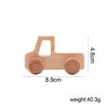 Baby Wooden Toys Beech Wood Car Blocks Cartoon Van Educational Montessori Toys Children Baby Teething Newborn Birthday Gift