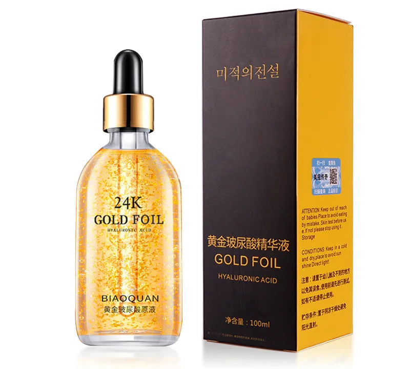 100ml 24k Gold Hyaluronic Acid Nicotinamide Face Serum Anti Aging Facial Lifting Collagen Essence Skin Care Whitening Serum