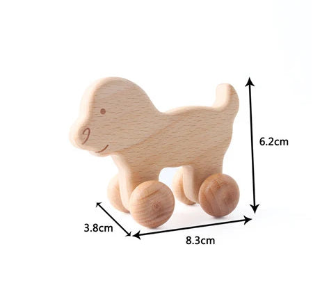 Baby Wooden Toys Beech Wood Car Blocks Cartoon Van Educational Montessori Toys Children Baby Teething Newborn Birthday Gift