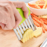 Stainless Steel Potato Knife Wave Shaped French Fries Potato Chip Slicer Carrot Fancy Vegetable Cutter Kitchen Accessories