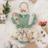 Summer Baby Girl Dress With Bowknot Striped Jumpsuit Cotton Dress For Newborn Floral Clothes Baby Crawling Clothes