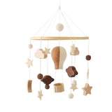 Baby Crib Mobile Wooden Bed Bell Rattle Toy Soft Felt Hot Air Balloon Wind Chime Pendant Newborn Comfort Bed Bell Toys Baby Gift