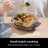 Air Fryer, Microwave, Freezer & Dishwasher Safe, Non Toxic Glass Portable Cooking System, 4 QT & 6 Cup Glass Containers