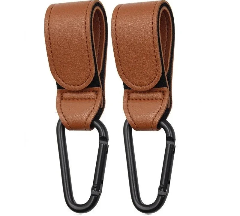 1/2pcs PU Leather Baby Bag Stroller Hook Pram Rotate 360 Degree Rotatable Cart Organizer Pram Hook Stroller Accessories