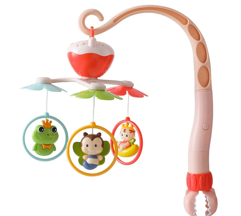 Baby Crib Mobile Wooden Bed Bell Rattle Toy Soft Felt Hot Air Balloon Wind Chime Pendant Newborn Comfort Bed Bell Toys Baby Gift