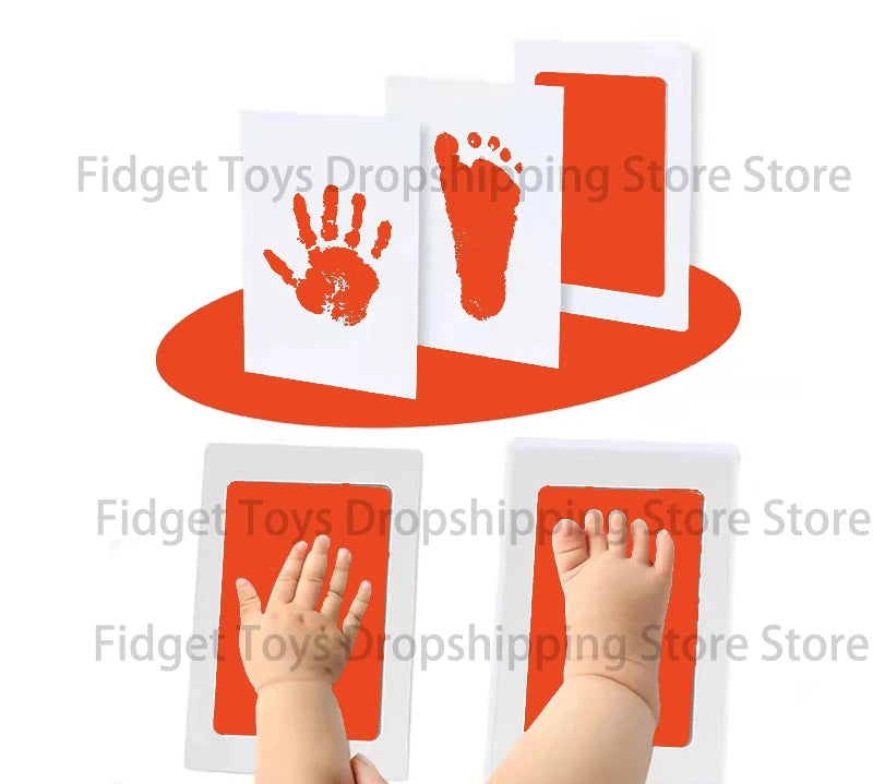 Newborn Baby DIY Hand And Footprint Kit Ink Pads Photo Frame Handprint Toddlers Souvenir Accessories Safe Clean Baby Shower Gift