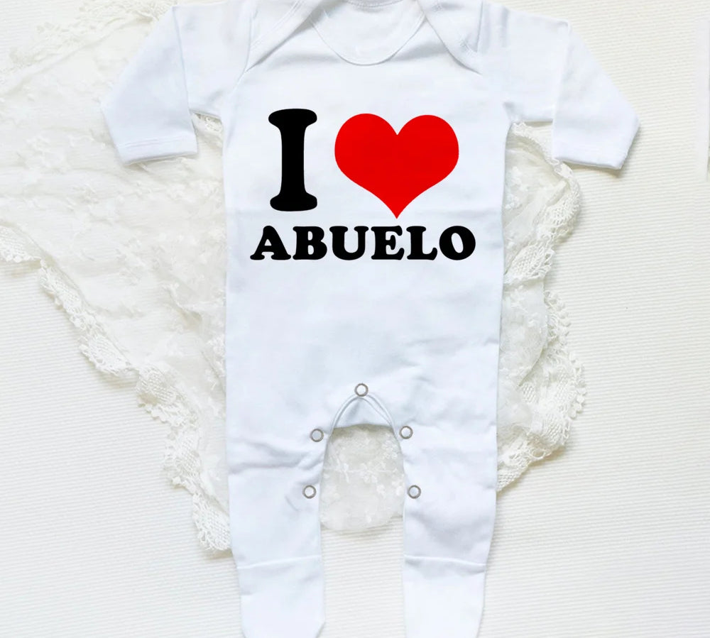 I Love Papa Mama Baby Babygrow Sleepsuit Baby Coming Home Outfit Newbron Shower Gift Boy Girl Cute Sleepsuit Infant White Romper