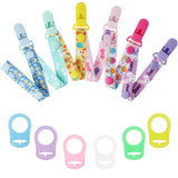 Baby Pacifier Clips Boys Girls Teeth Toy Fixing Straps and Silicone Spacer Sets Two Adjustable Lengths Cartoon Teething Pictures