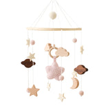 Baby Crib Mobile Wooden Bed Bell Rattle Toy Soft Felt Hot Air Balloon Wind Chime Pendant Newborn Comfort Bed Bell Toys Baby Gift