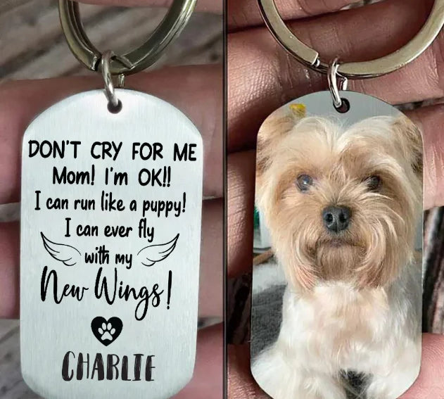 Personalized Pet Photo Necklace Engraved Pets Pendant Gifts Handmade Custom Dog Cat Keychain Memory Jewelry Picture Pendants