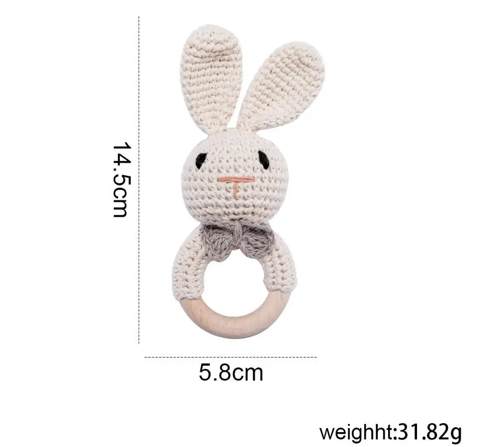 Baby Toys Crochet Animal Rattle Cartoon Music Rattle Toys for Baby Kawaii Teether Rattle Baby Toy 0 12 Months Montessori Toys