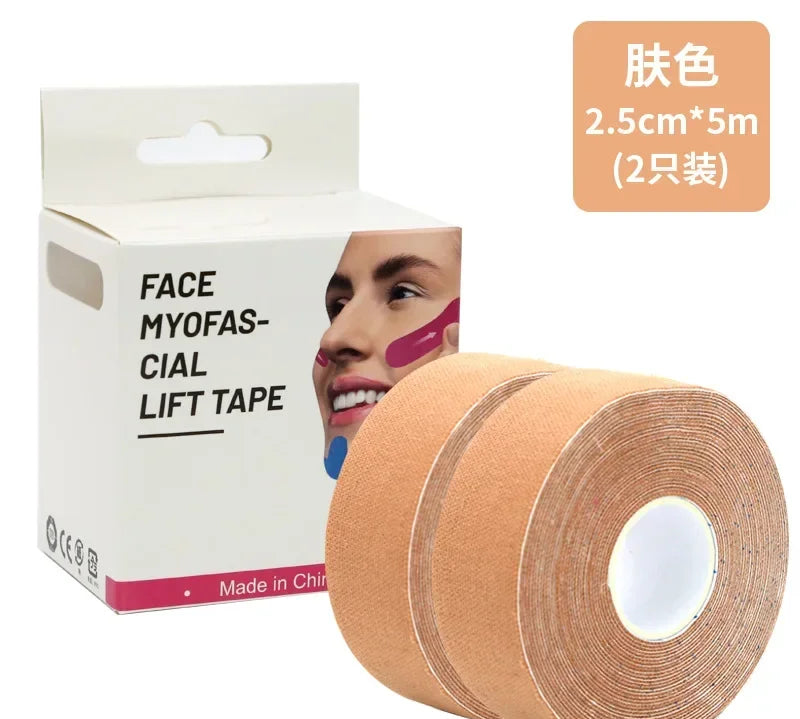 Kinesiology Tape for Face V Line Neck Eyes Lifting Tape Wrinkle Remover Sticker Facial Skin Care Tool Bandagem Elastica 2.5CM*5M