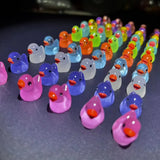 50PCS Luminous Mini Ducks Moss Microlandscape Miniature Duck Figurines Fairy Garden Accessories Home Decor Glow in The Dark