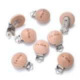 10Pcs Beech Wooden Pacifier Clip Baby Teether Soother Clasp Metal Nursing Accessories Chewable Teething Diy Dummy Clip Chains