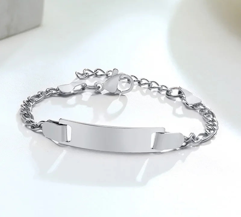 Personalize Baby Name Bracelets Non Allergy Stainless Steel Infant Baptism Bangle Jewelry Custom Boy Girl Family Love Gifts