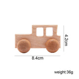 Baby Wooden Toys Beech Wood Car Blocks Cartoon Van Educational Montessori Toys Children Baby Teething Newborn Birthday Gift