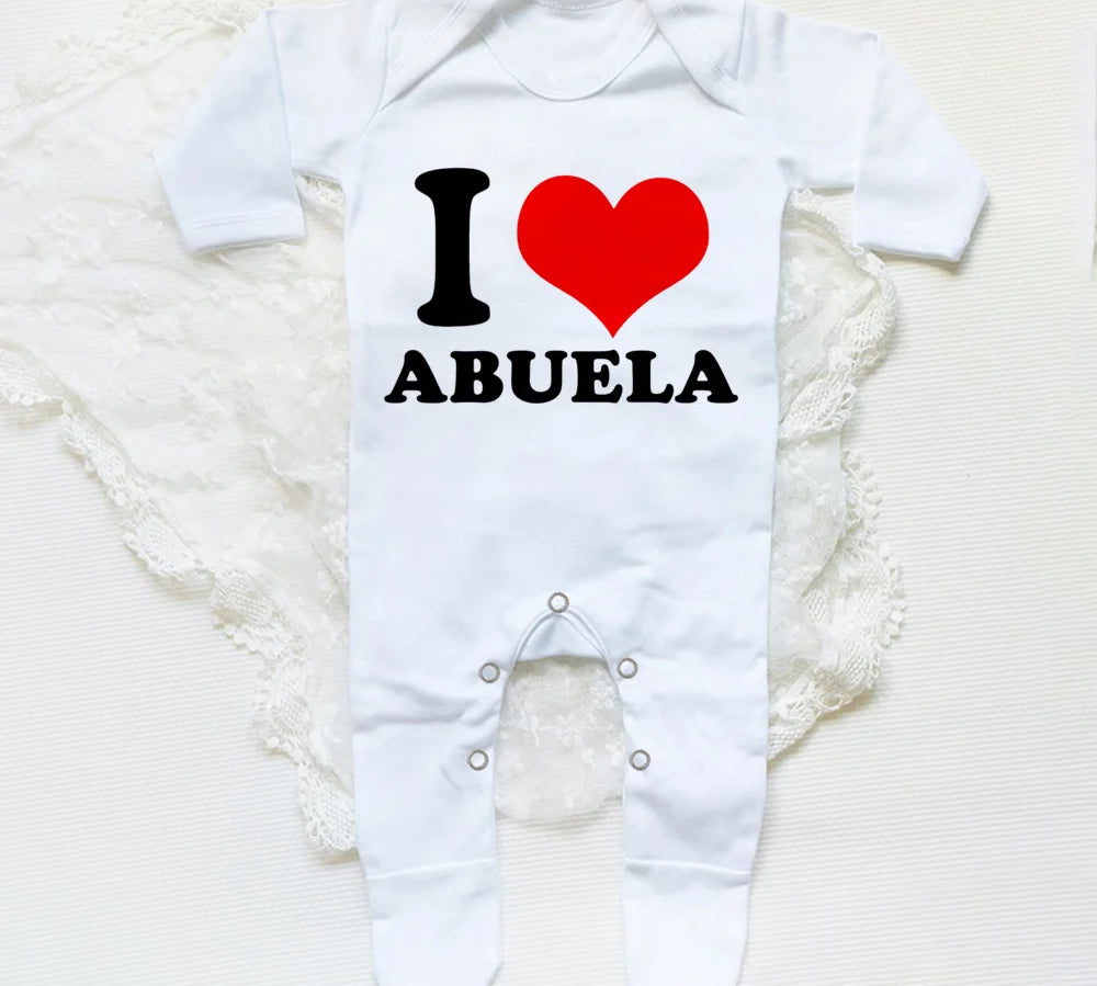 I Love Papa Mama Baby Babygrow Sleepsuit Baby Coming Home Outfit Newbron Shower Gift Boy Girl Cute Sleepsuit Infant White Romper