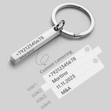 Stainless Steel Personalized Keychains 3D Bar Keyrings Engrave Text Name Date Custom Key Chains Rings Holder Love Gift P039