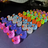 50PCS Luminous Mini Ducks Moss Microlandscape Miniature Duck Figurines Fairy Garden Accessories Home Decor Glow in The Dark