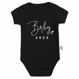 Baby 2025 Pregnancy Announcement Newborn Baby Bodysuits Cotton Summer Boys Girls Romper Jumpsuit Clothes Outfit