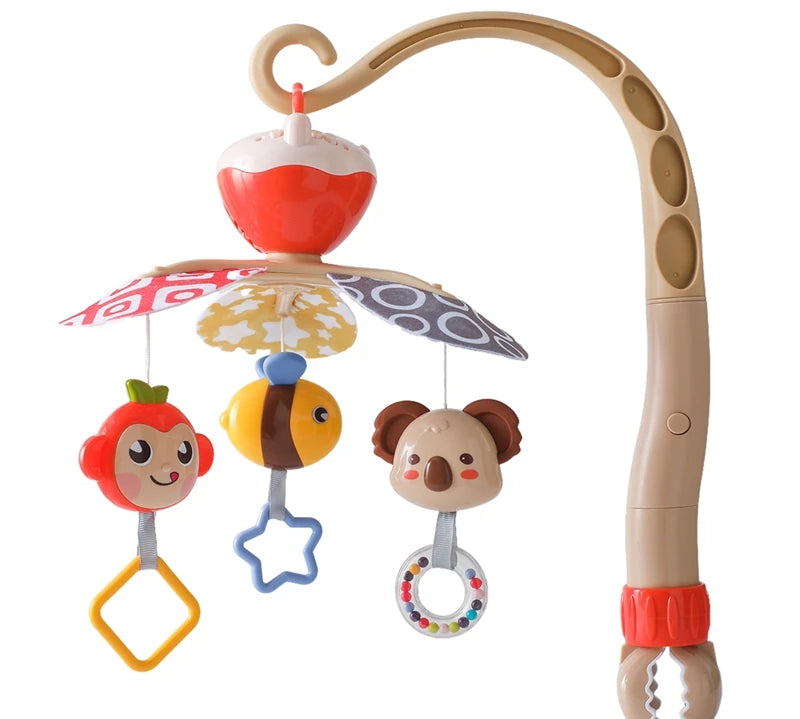 Baby Crib Mobile Wooden Bed Bell Rattle Toy Soft Felt Hot Air Balloon Wind Chime Pendant Newborn Comfort Bed Bell Toys Baby Gift