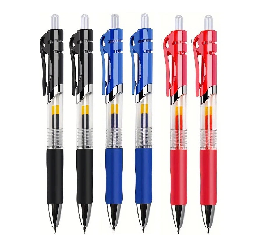 6/13pcs Retractable Gel Pens Set Black/Red/Blue Ink Ballpoint for Writing Refill Office Accessories School Supplies Stationery