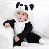 Baby Rompers Stitch Jumpsuits Kids Cosplay Winter Flannel One-Pieces Hooded Jumpers Overall Girl Grows Boy Growings Roupa Bebe