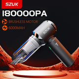 SZUK 180000PA Mini Car Vacuum Cleaner Portable Powerful Cleaning Machine Handheld for Car Wireless Vacuum Cleaner Home Appliance