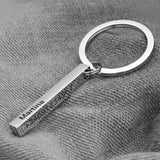 Stainless Steel Personalized Keychains 3D Bar Keyrings Engrave Text Name Date Custom Key Chains Rings Holder Love Gift P039