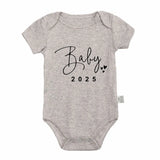 Baby 2025 Pregnancy Announcement Newborn Baby Bodysuits Cotton Summer Boys Girls Romper Jumpsuit Clothes Outfit