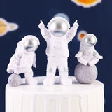 4/3pcs Universe Rocket Astronaut Desk Decoration Kawaii Figurines Office Accessories Home Decoration Desktop Model Birthday Gift