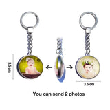 DIY Double Side Photo Custom Keychain Personalized Keyrings Customized Glass Cabochon Family Lovers Baby metal Key chain Gifts